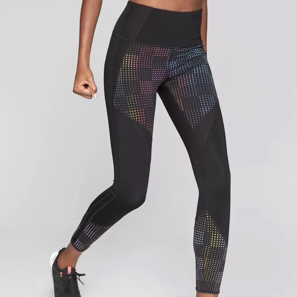 Athleta Aurora Precision‎ 7/8 Tight Leggings Black Multi Small